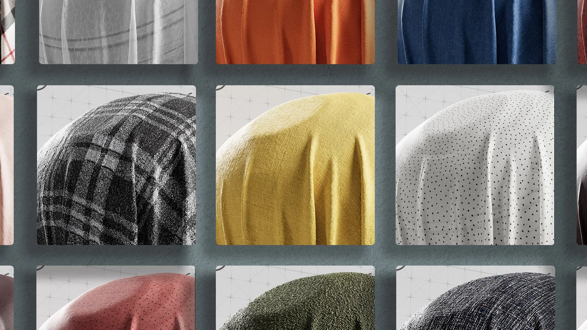 Fabric Collection — 67 scanned fabric materials